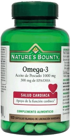 Nature´s Bounty Omega 3 - Aceite de Pescado 1 gr 100 caps Nature´s Bounty Omega 3 - Aceite de Pescado 1 gr 100 caps