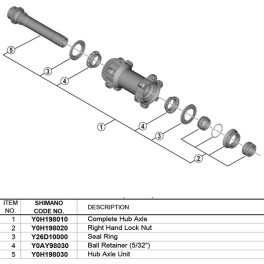 Shimano Eje De Buje Wh-rx570-tl-f12