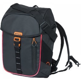 Basil Bolsa Grand Tarpaulin Hook-on 23l Impermeable Negro/blanco Con Reflectantes (34.5x19x35.5 Cm)
