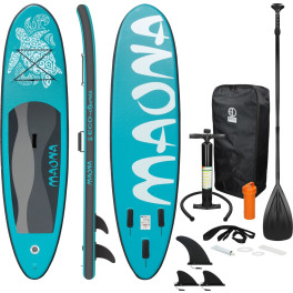 Ecd Germany Tabla Hinchable Maona Paddle Surf / Sup 308 X 76 X 10 Cm Turquesa Stand Up Paddle Board Pvc Hasta 120kg 3 Aletas Des