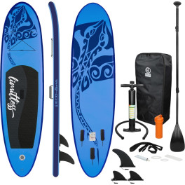 Ecd Germany Tabla Hinchable Limitless Paddle Surf / Sup 308 X 76 X 10 Cm Azul Stand Up Paddle Board Pvc Hasta 120kg 3 Aletas Des