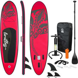 Ecd Germany Tabla Hinchable Limitless Paddle Surf / Sup 308 X 76 X 10 Cm Rosa Stand Up Paddle Board Pvc Hasta 120kg 3 Aletas Des