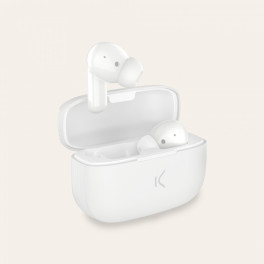 Ksix Auriculares Inalámbricos - Bluetooth 5.0 - Autonomía Hasta 20 Horas - Blanco