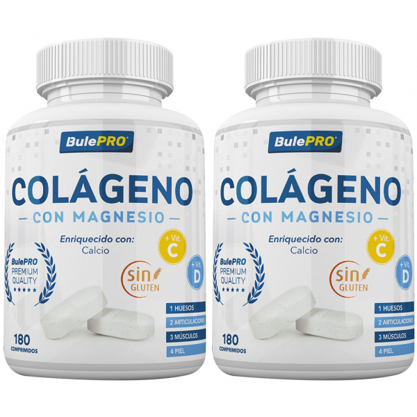 Confezione BulePRO Collagene con Magnesio 2 flaconi x 180 compresse