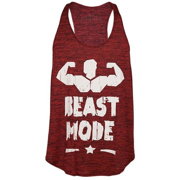 Camisa de treino Vitobest Beast Mode vermelha Elastic-dry