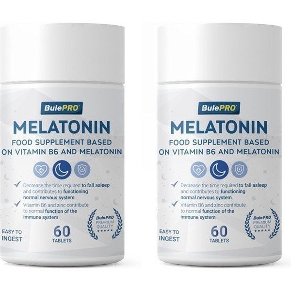 Pack BulePRO Melatonina + Vitamina B6 2 botes x 60 comp