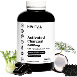 Hivital Carbón Activado 2400 Mg. 240 Cápsulas Veganas Para 1 Mes De Tratamiento