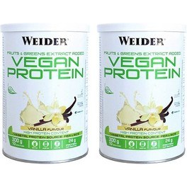 Pack Weider Vegan Protein 2 botes x 300 gr Chocolate + Vainilla/Capuccino