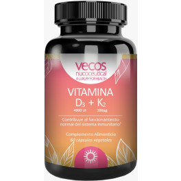 Vecos Nucoceutical Vitaminas Para Reforzar El Sistema Inmunológico - Vitamina D3 + K2 - 60 Cápsulas Vegetales - Contribuye Al