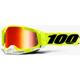 100% Racecraft 2 Goggle Yellow - Mirror Red Lens