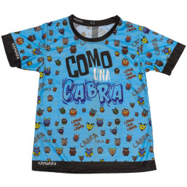 Kamuabu Camiseta Running Comounacabra Azul - Manga Corta Hombre - 110grs