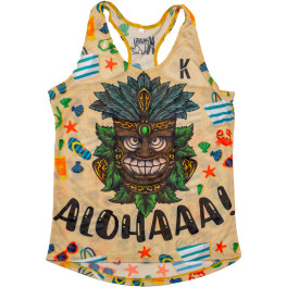 Kamuabu Camiseta Running De Tirantes Para Mujer - Aloha Sandbeach - 90grs