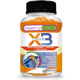 Healthy Fusion X3 90 Caps - Potente Antiinflamatorio Que Repara y Regenera Huesos, Músculos y Articulaciones