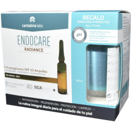 Cantabria Labs Pack Endocare Radiance C Proteoglicanos Spf 30 Ampollas + Minitalla Agua Micelar Hydractive