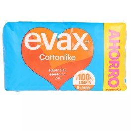 Evax Cottonlike Compresas Super Alas 24 U Unisex