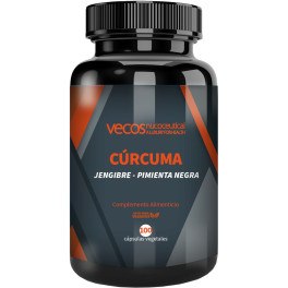 Vecos Nucoceutical Cúrcuma (1.100 Mg) Con Jengibre (200mg) Y Pimienta Negra (10 Mg) Vecos 100 Cápsulas Vegetales