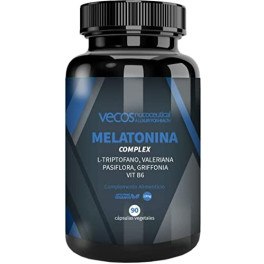 Vecos Nucoceutical Melatonina Complex Con Valeriana Pasiflora L-triptófano Grifonia Y Vitamina B6 Para El Sueño Y Descanso . 9