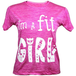 Camiseta Vitobest Girl Fit Girl Rosa Elastic-dry