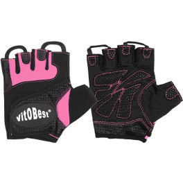 Guanti in pelle Vitobest neri e rosa