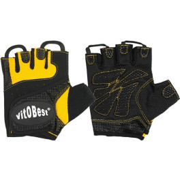 Vitobest zwarte en gele leren handschoenen