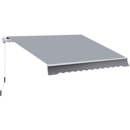 Outsunny Toldo Manual Retráctil Plegable Con Manivela 295x245 Cm Toldo Enrollable Aluminio Protección Solar Para Ventanas Puer
