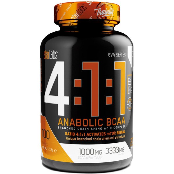 Starlabs Nutrition 4:1:1 Anabolic Bcaa 400 Tabs - Branched Chain Amino Acid Complex