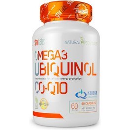 Starlabs Nutrition Co-Q10 Ubiquinol - Coenzima Q10 60 Softgel con Omega 3 & Vit.E - Incrementa la energía, potente antioxidante, retrasa el envejecimiento