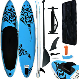 Vidaxl Juego De Tabla De Paddle Surf Hinchable Azul 305x76x15 Cm