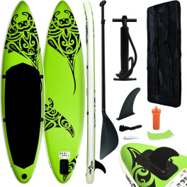 Vidaxl Juego De Tabla De Paddle Surf Hinchable Verde 305x76x15 Cm
