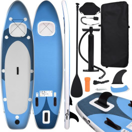 Vidaxl Set De Tabla De Paddle Surf Hinchable Azul Marino 300x76x10 Cm