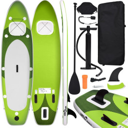 Vidaxl Set De Tabla De Paddle Surf Hinchable Verde 330x76x10 Cm