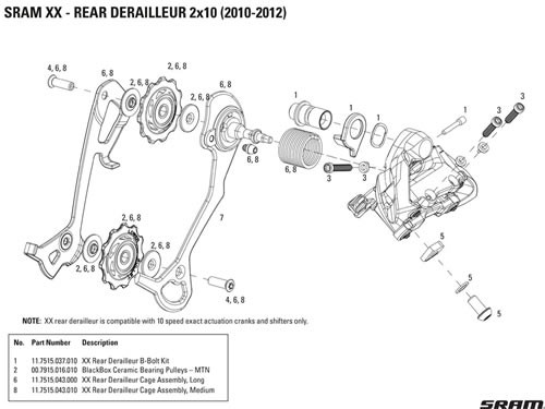 Sram Rec Caja Larga/Roldanas Cambio Xx Sram Rec Caja Larga/Roldanas Cambio Xx