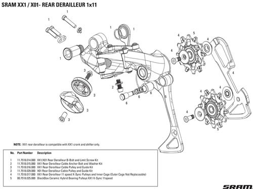 Sram Recambio Kit Tornillo Tensión Cable XX1 Sram Recambio Kit Tornillo Tensión Cable XX1