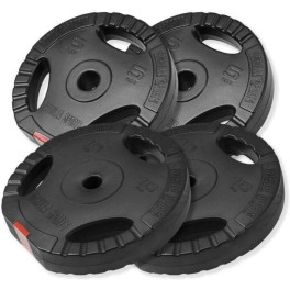 Gorilla Sports Juego De Discos De Pesas De Plástico Con Agarres 2x 10 Kg 2x 5 Kg