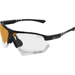 Scicon Sports Unisex Aerocomfort Scn-xt Photochromic- Xl Gafas De Sol De Rendimiento Deportivo Brillo Negro / Plateado Fotocomá