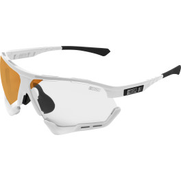 Scicon Sports Aerocomfort Scn Xt Xl Gafas De Sol De Rendimiento Deportivo (espejo De Bronce Fotocromico Scnxt/brillo Blanco)