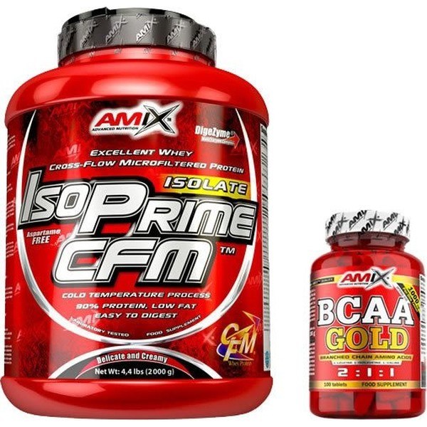 Pack REGALO Amix IsoPrime CFM Isolate Protein 2 Kg + Bcaa Gold 100 Tabs