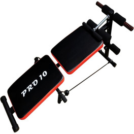 Ozio Fitness Banco De Musculación/entrenamiento Plegable Y Ajustable. Con Seis Rodillos Acolchados. Incluye 2 Tensores.