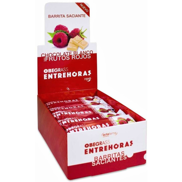 Actafarma Obegrass Barrita Entre Horas (chocolate Blanco Frutos Rojos) 20 Barritas