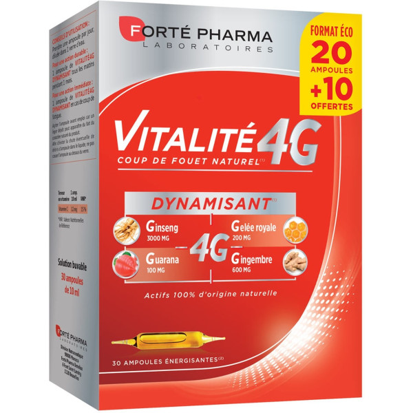 Forté Pharma Vitality 4g Energizante 30 Ampollas