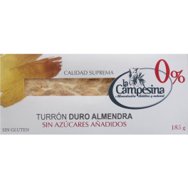 La Campesina Turrón De Almendra Duro Sin Gluten Y Sin Azúcar 185 G (almendra)