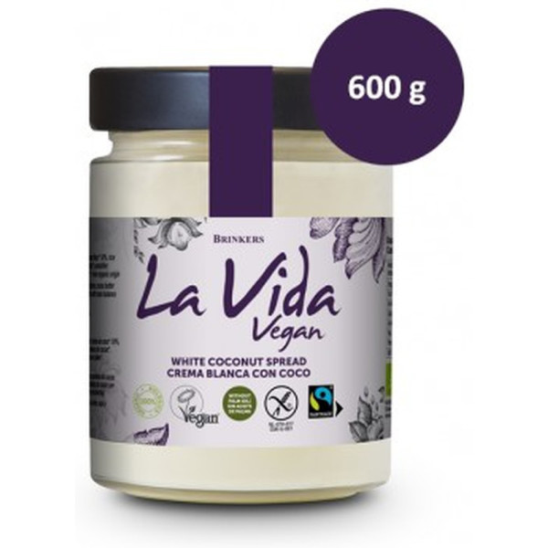 La Vida Vegan Crema Blanca Para Untar Con Coco Vegana 600 G De Crema