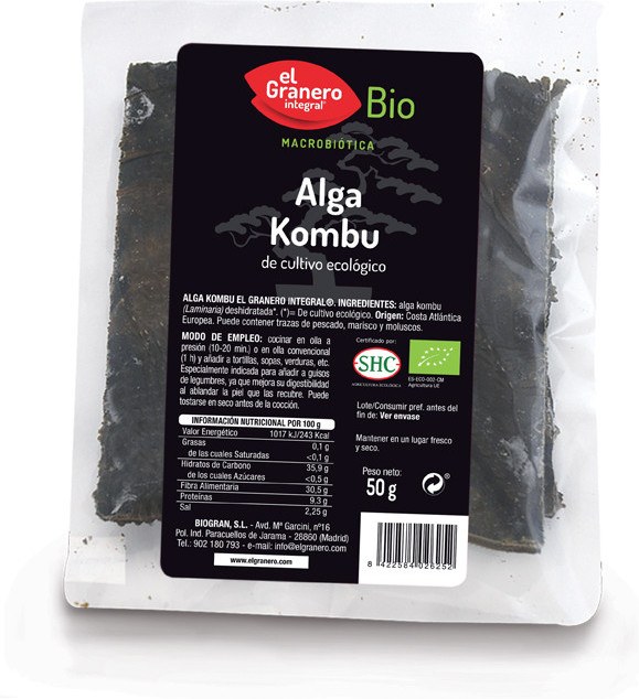 El Granero Integral Alga Kombu Bio 50 Gr El Granero Integral Alga Kombu Bio 50 Gr