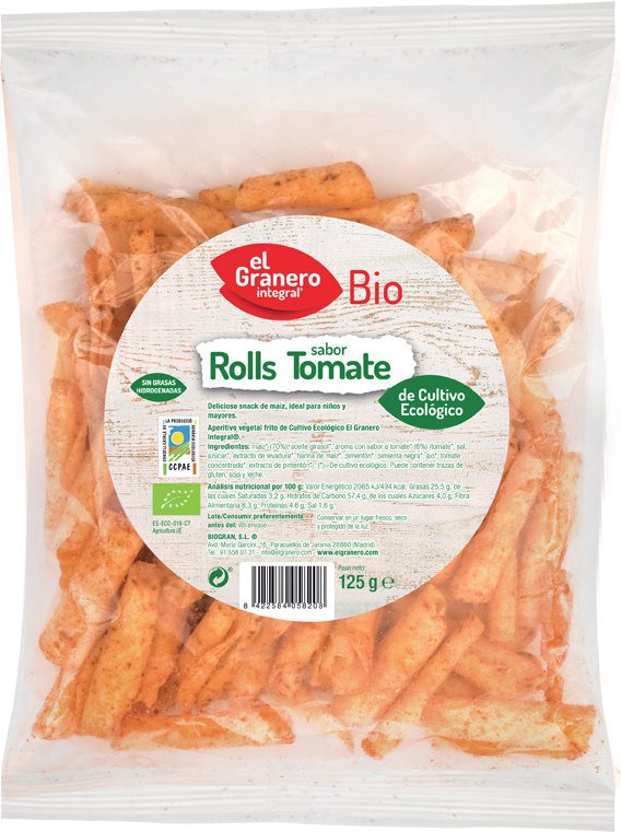El Granero Integral Nachos Bioroll¨s Con Tomate Bio 125 Gr El Granero Integral Nachos Bioroll¨s Con Tomate Bio 125 Gr