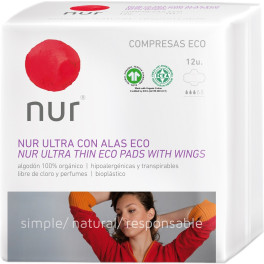 Nur Compresa Ecológica Ultrafina Con Alas 12 Unidades