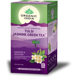 Organic India Tulsi Jasmine Green Tea 25 Bolsitas Infusoras