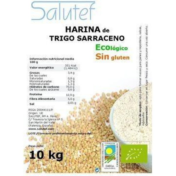 Salutef Harina De Trigo Sarraceno Eco 10 Kg De Polvo