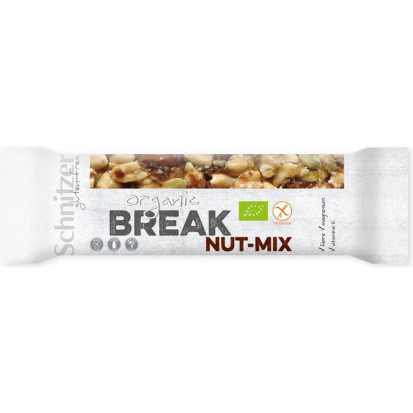 Schnitzer Barrita De Nueces Break Nut-mix sin Gluten 40 G