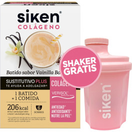 Siken Sustitutivo Colágeno Batido Vainilla Bourbon + Shaker 6 Sobres De 50g