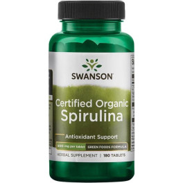 Swanson Espirulina Orgánica Certificada 180 Tabletas De 500mg